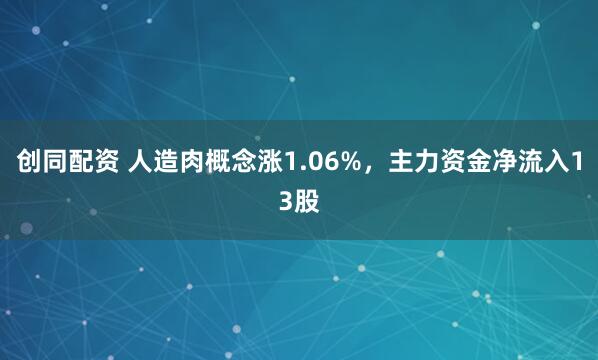 创同配资 人造肉概念涨1.06%，主力资金净流入13股